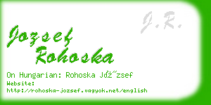 jozsef rohoska business card